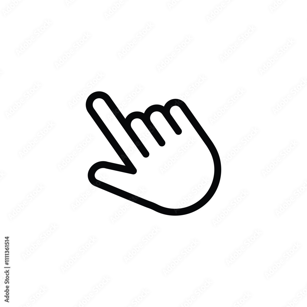 Poster pointing hand click icon. click cursor vector icon
