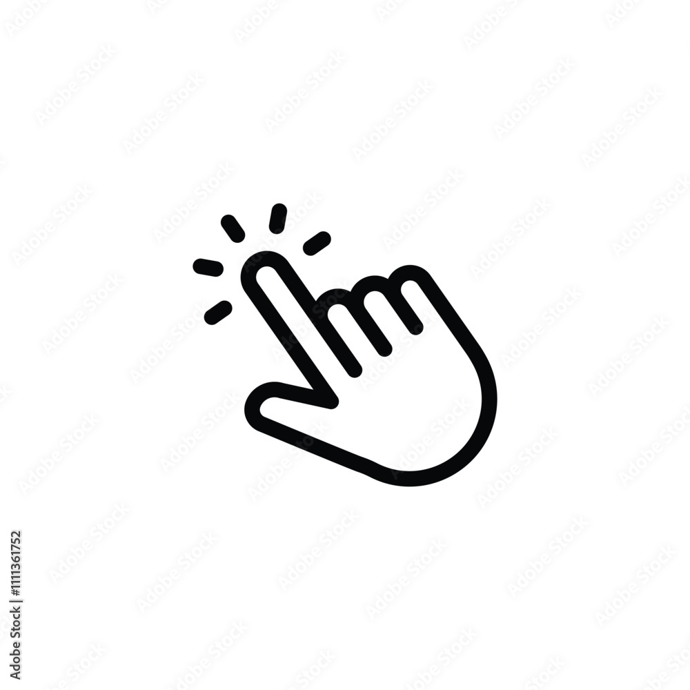 Poster pointing hand click icon. click cursor vector icon