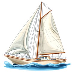 Obraz premium A Classic Sailing Yacht Gracefully Navigating the Ocean Waves.