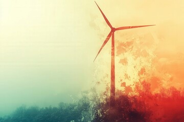 Watercolor Illustration of Renewable Energy Concept