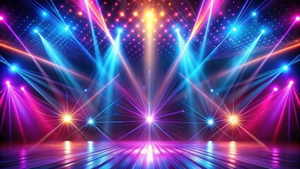 Fototapeta premium Abstract neon background with dynamic rays and vibrant spotlights, neon, abstract, background, vibrant, rays