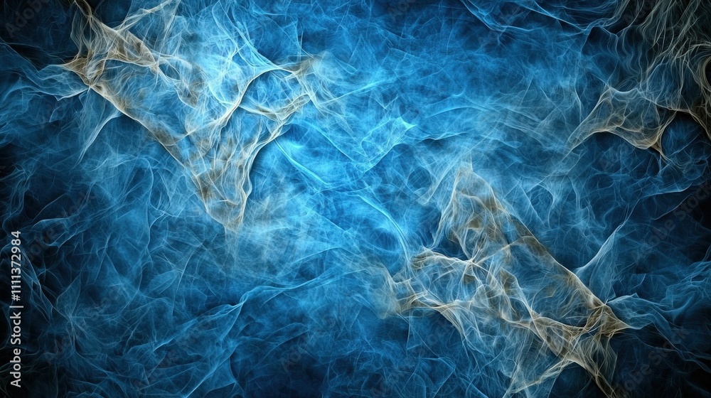 Poster Dynamic abstract blue waves underwater art digital background tranquil environment artistic viewpoint creative concept