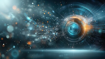 Fototapeta premium Dynamic representation of complex ai algorithms digital space abstract art futuristic environment high-angle view innovative concepts for technology insights