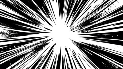 Fototapeta premium Abstract Black and White Radial Burst Design