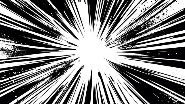 Abstract Black and White Radial Burst Design