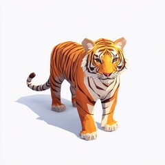 Obraz premium Low-poly tiger illustration.
