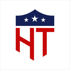 Patriotic HT Logo Design. Letter HT Patriotic American Logo Design for Political Campaign and any USA Event.
