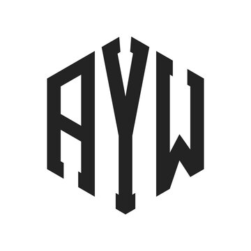 AYW Logo Design. Initial Letter AYW Monogram Logo using Hexagon shape