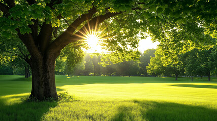 Fototapeta premium sun shining through trees