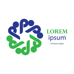 rotating successful people community logo design