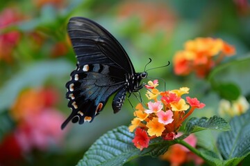 Amazing butterflies drink nectar from the flowers