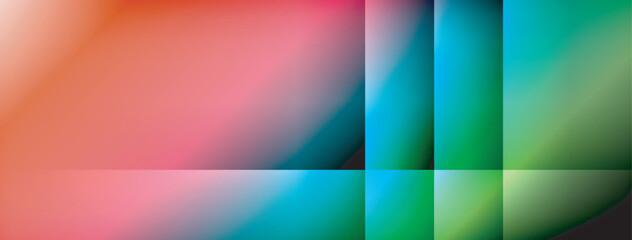 Obraz premium Dynamic shadow lines with gradient colors geometric background