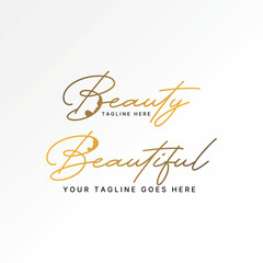 Logo design graphic concept creative premium vector stock image graphic word text Beauty Beautiful side woman face wellness typography elegant serum