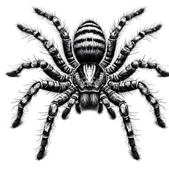 Obraz premium a wolf spider sketch engraving. White background.