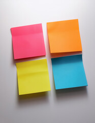 Fototapeta premium Colorful sticky notes arranged like a mosaic on white