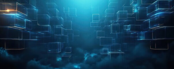 Obraz premium Futuristic Digital Background for Artificial Intelligence Data Transfer and Cyber Communication