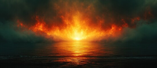 Surreal Glowing Fog Landscape Ethereal Atmosphere Dramatic Contrast Light Painting Low Angle