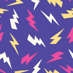 Bunch of Lightning Vector Seamless Pattern illustration Design
