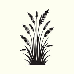 Obraz premium grass and flowers, black grass and flowers vector, grass and flowers silhouette vector illustration design.