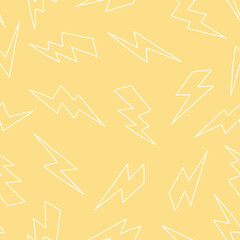 Outline Bunch of Lightning Vector Seamless Pattern illustration Design