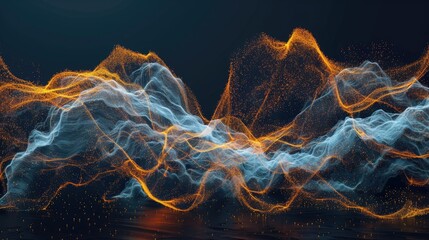 Digital particles forming an abstract energy field