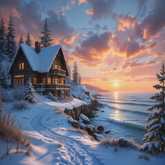 sunset in the mountains