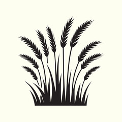 Obraz premium grass and flowers, black grass and flowers vector, grass and flowers silhouette vector illustration design.