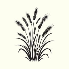 grass and flowers, black grass and flowers vector, grass and flowers silhouette vector illustration design.