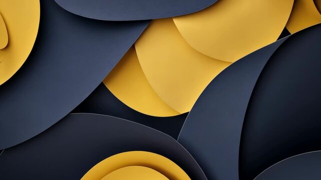 Colorful Wave Pattern Design Wallpaper Art Illustration for Business Decoration in 3D Blue Black and Yellow Vector Shapes