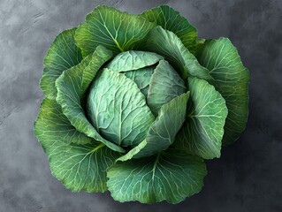Fototapeta premium Fresh green cabbages display with vibrant leaves on a transparent background. - ai