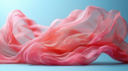 Flowing Pink Fabric with Soft Light on Gradient Background