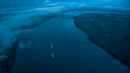 JULY 6, 2023 - MEMPHIS, TN, USA - Hernando De Soto Bridge to Memphis, Tennessee over Mississippi...