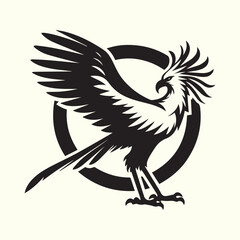Fototapeta premium illustration of a bird, black Secretary bird logo vector, Secretary bird silhouette vector illustration design.