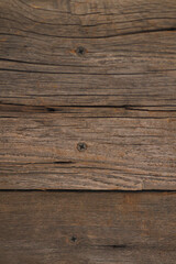Fototapeta premium Processed collage of old rustic dark brown wood planks texture. Background for banner, backdrop or texture.