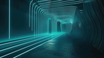 Futuristic 3D lines forming a tunnel