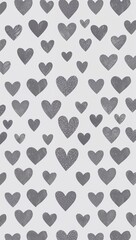 Fototapeta premium Gray Heart pattern hand drawn design on White background illustration