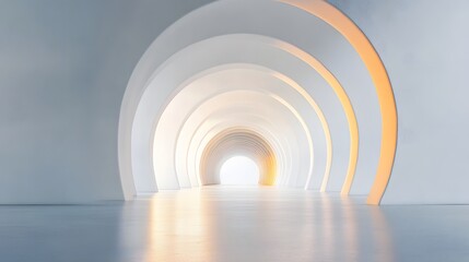 Obraz premium Abstract White Archway Tunnel Leading to Light