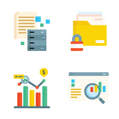 A unique and trendy data analytics icons set ready for premium use