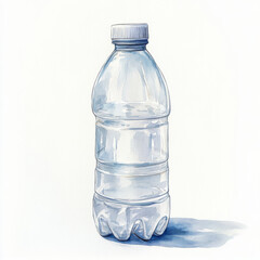 Fototapeta premium clear plastic bottle illustration with simple design and soft shadows