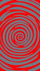 Naklejka premium Gray Spiral pattern hand drawn design on Red background illustration