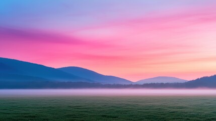 Obraz premium Stunning sunrise over tranquil hills nature landscape photography serene environment panoramic view calm atmosphere