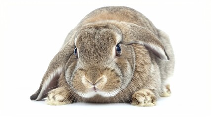 lovely rabbit on white isolated
