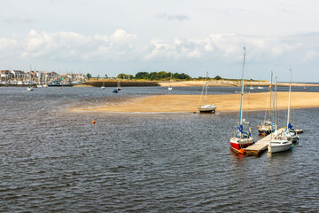 Boat morrings in the Conway River, North Wales, UK