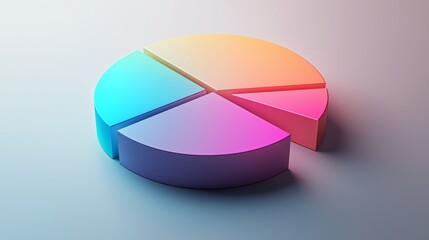 Fototapeta premium Colorful Abstract Pie Chart in Modern Design