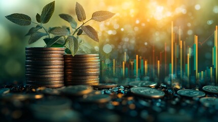 A financial concept illustration focusing on multiple income streams, including passive investments such as interest, and mutual funds
