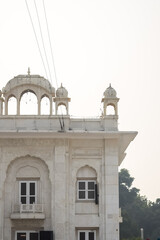 Gurdwara Bangla Sahib is the most prominent Sikh Gurudwara, Bangla Sahib Gurudwara inside view during evening time in New Delhi, India, Sikh Community one of the famous gurudwara Bangla Sahib