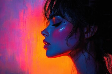 Vibrant Abstract Expressionism Portrait of Women Celebrating Diversity and Empowerment on International Women's Day