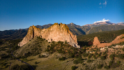 SEPTEMBER 30, 2023 - COLORADO SPRINGS, CO., USA - aerial views of Garden of the Gods in Colorado Springs