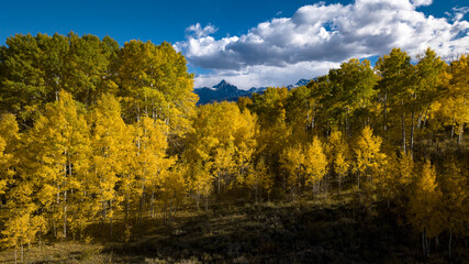 OCTOBER 5, 2023 RIDGWAY, CO., USA - Autumn view of San Juan Mountains