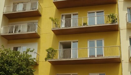 Fototapeta premium Elegant Featuring Modern apartment building with balconies 6